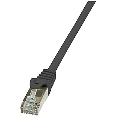 Immagine di LogiLink CP2023S RJ45 cavo di rete, patch CAT 6 F/UTP 0.50 m Nero con protezione 1 pz.
