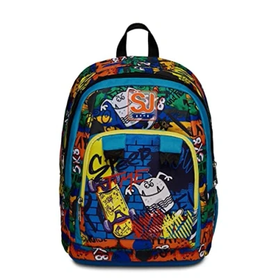 Immagine di Seven Doppio Scomparto Advanced SJ GANG Critty Zainetto per bambini, Taglia: One Size, Turchese fluo