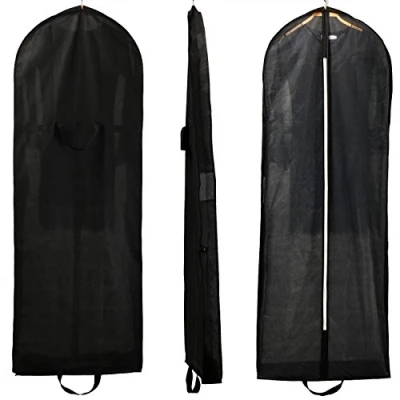 Immagine di HIMRY Set di 3 custodie per Abiti Traspiranti, Pieghevoli, Circa KXB107 2 Tasche Accessori, Vestiti da Sera, Cappotti, Chiusura Lampo, Pezzi, Colore: Nero, Pezzi