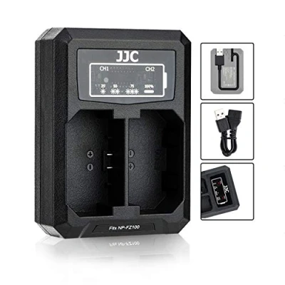 Immagine di Caricabatterie USB doppio per fotocamera digitale Sony A6600, A9, A9 II, A7R IV, III, A7 batteria NP FZ100