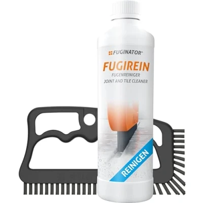 Immagine di FUGINATOR® spazzola per fughe grigio/grigio incl. detergente 250 ml set la pulizia delle in bagno, cucina e casa