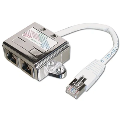 Immagine di Digitus RJ45 Rete Adattatore CAT 5, 5e [2x Spina 1x RJ45] Grigio