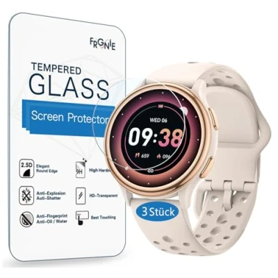 Immagine di Frgnie Pellicola Protettiva compatibile con AIMIUVEI G53 smartwatch da donna (3 pezzi) 1,27&quot; Fitness Tracker 9H Durezza Vetro Temperato