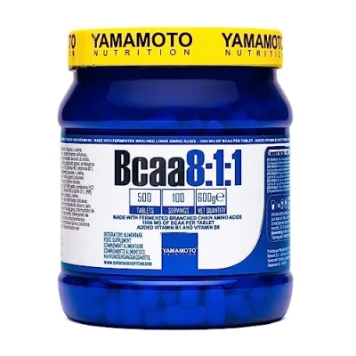 Immagine di Yamamoto Nutrition Bcaa 8:1:1 Integratore Alimentare di Aminoacidi a Catena Ramificata con Vitamine B1 e B6 500 Compresse, 600 Grammi