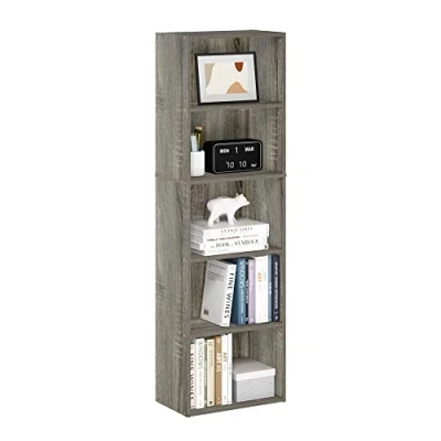 Immagine di Furinno 11055GYW Luder Libreria Portaoggetti a 5 Piani, Rovere Francese