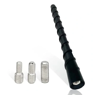 Immagine di Vecys Antenna Universale Auto Tetto da 18,1 cm FM/AM Sostitutiva con 3 Adattatori (M4, M5, M6) Asta Corta Adattatore Radio FM AM Sintonizzazione Nero