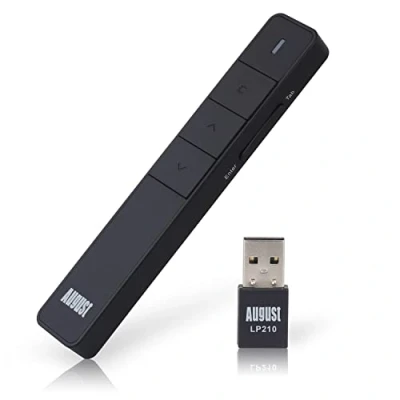 Immagine di Telecomando per Presentazioni Wireless con Tasti Rapidi e Puntatore August LP210 Senza Fili Power Point