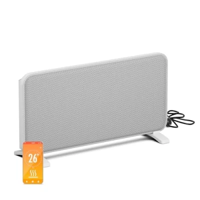 Immagine di blumfeldt Stufa a Infrarossi, 2000W Parete/Pavimento, Grafene, Controllo App e Touch, Termostato, IP24, Protezione da Surriscaldamento/Ribaltamento, per Ambienti Fino 20 m², Bianco