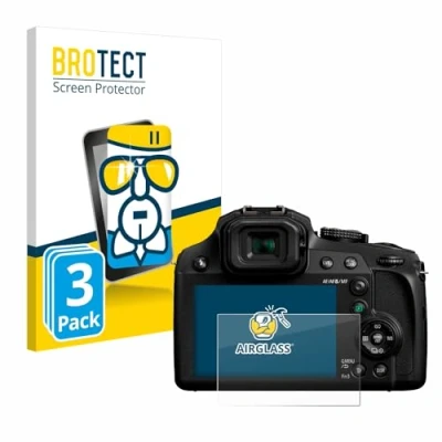 Immagine di brotect Pellicola Protettiva Vetro per Panasonic Lumix DC FZ82 / FZ82D Protezione Schermo (3 Pezzi) [Durezza Estrema 9H, Chiaro]