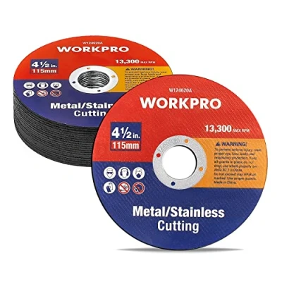 Immagine di WORKPRO Dischi da Taglio, 20 Pezzi Taglio in Metallo e Acciaio Inossidabile, 115 X 1,2 22,2mm, per Smerigliatrici Angolari