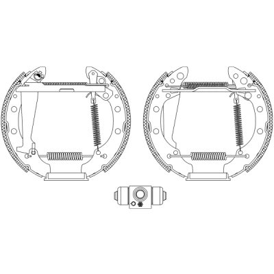 Immagine di TEXTAR Shoe Kit Pro 84044706 freno, freno a tamburo con accessori, cilindretto regolatore/attuatore leva mano