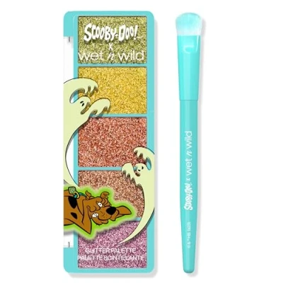 Immagine di Wet n Wild Scooby Doo Ghost Glitter Palette, Palette di con 5 Ombretti Viso e Corpo, ad Alta Copertura Aderenza per uno Scintillio Intenso, Asciugatura Rapida ed Effetto Duraturo