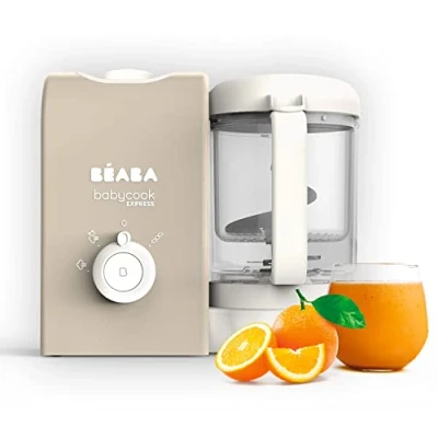 Immagine di BEABA, Babycook Express, Robot Baby 4 in 1 Frullatore, Cottura Express 15 min, Miscelazione personalizzata, a Vapore Dolce e Sano, Scongelamento, Texture omogenea, Capacità 1.250 ml, Argilla