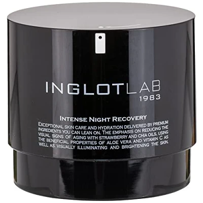 Immagine di la crema viso Inglot Lab Intense Night Recovery, con oli, riduce significativamente visibilità delle rughe e rallenta il processo di invecchiamento, 50 ml