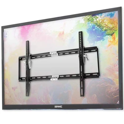 Immagine di Duronic TVB777 Supporto TV da parte fisso ultra sottile per schermi LED LCD curvi monitor 33 60 portata 40kg compatibile con vesa 600 x 400 mm