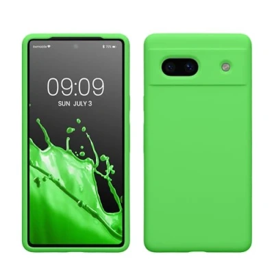 Immagine di kwmobile Cover per Google Pixel 7a Custodia Back Case Smartphone in Silicone TPU Protezione Gommata verde lime
