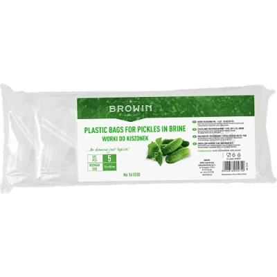 Immagine di BIOWIN Browin 361020 sacchetti di plastica trasparenti per la pulizia del carbone bianco, l&#039;installazione, carne, cetrioli, set da 5 pezzi 20 l,
