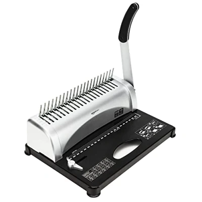 Immagine di Amazon Basics Rilegatrice per dorsi a pettine, Acciaio al carbonio, Grigio