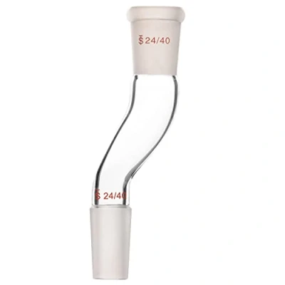 Immagine di stonylab Adattatore Offset in Vetro da Laboratorio, Borosilicato con Giunti Standard 24/40 per Fornitura di Laboratorio