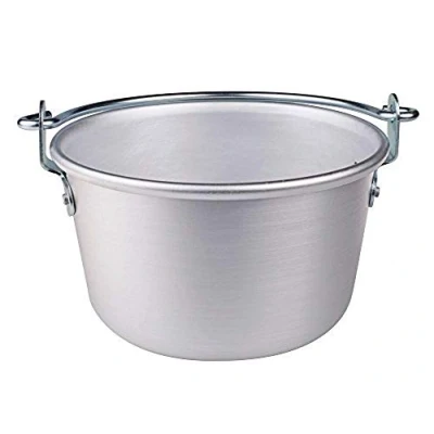 Immagine di Pentole Agnelli Family Cooking Alluminio Paiolo con Manico ad Arco, Argento, 22 cm