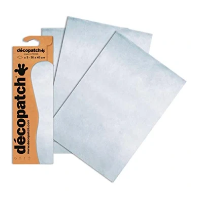 Immagine di Decopatch C503O 1 BUSTA da 3 fogli di carta stampata 30x40 cm, a tinta unita argento