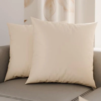 Immagine di PETTI Artigiani Italiani Coppia di Federe Cuscino 45x45 cm in Microfibra, Cuscini Arredo Camera da Letto, Divano, Set 2 Fodere Copricuscino, Federa Tinta Unita Beige, 100% Made Italy