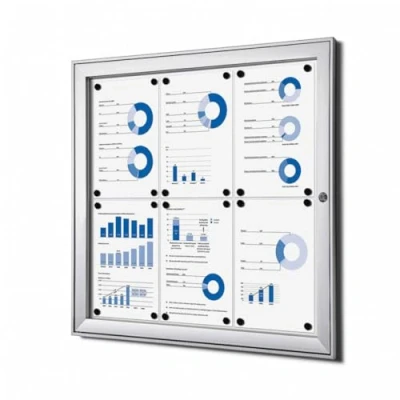 Immagine di Danieli Bacheca da Esterno Porta Menu e Avvisi A4. con Serratura Coppia di Chiavi in Dotazione. Facile Fissaggio a Parete. Superficie Acciaio Magnetica Scrivibile. (6 x A4)