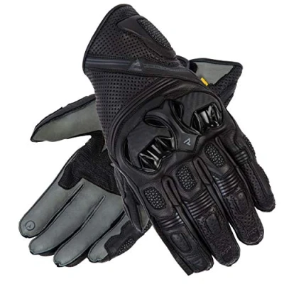 Immagine di REBELHORN ST Short Guanti da moto in pelle corti per uomo Pannelli superfabric schiuma SAS TEC Ventilazione Elementi flessibili Cuscinetti compatibili con touchscreen
