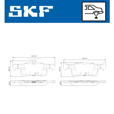 Immagine di SKF VKBP 90600 Kit pastiglie freno Non predisposto per contatto segnalazione usura