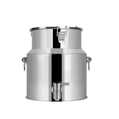 Immagine di Lattina in acciaio inossidabile 5L/9L/14L Secchio per vino Tote Brocca Barile olio Serbatoio con coperchio sigillato e rubinetto latte Zangola / 14L