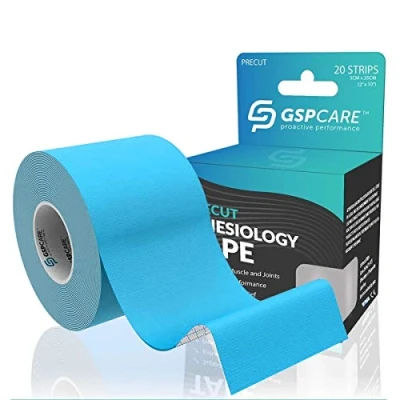 Immagine di GSPCARE Nastro Kinesiologico, Kinesio Tape Elastico Non Tagliato per Esercizio, Cerotto Kinesiologico Impermeabile Senza Lattice Recupero Ginocchio Spalla e Gomito, 5 m x cm (1 rotolo, nero)