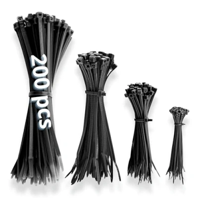 Immagine di IDEA HOME Set di 200 Fascette Stringicavo Nero 100/150/200/300 mm, Stringicavi, Resistenti ai Raggi UV, Resistente al Calore, in Plastica