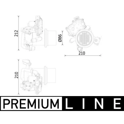 Immagine di MAHLE ORIGINAL CE 20 000P Radiatore EGR con valvola AGR(ricircolo gas scarico) AUDI: A1 Hatchback