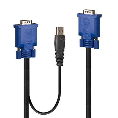 Immagine di LINDY KVM Adattatore [1x VGA 1x VGA, USB A] 2.00 m Nero, Blu