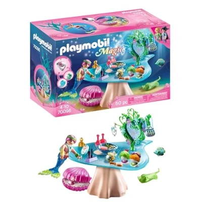 Immagine di Playmobil Magic 70096 Salone di bellezza e scrigno perle, magico delle sirene, giocattolo per bambini dai 4 anni in su