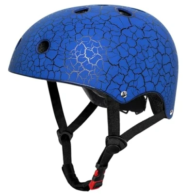 Immagine di LeapBeast Casco Bici Ideale per Bambini e Adolescenti Regolabile Misura Caschi, MTB Scooter Helmet Tutte Le Forme di attività in Bicicletta (Blu Crepa, S)