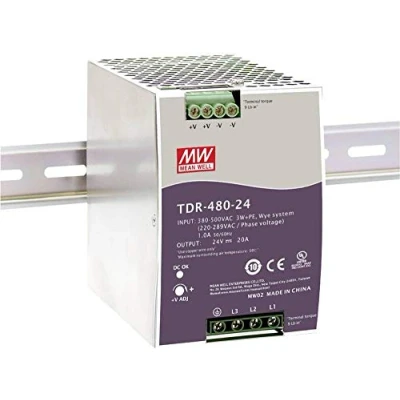 Immagine di Mean Well TDR 480 24 Alimentatore DC/DC per guida DIN 20 A W Num. uscite:1 x Contenuto 1 pz.