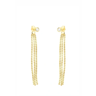 Immagine di SOFIA MILANI Orecchini da Donna in Argento 925 Placcati Oro e con Pietra Zircone Orecchino Pendente a Sfera Catena E2777