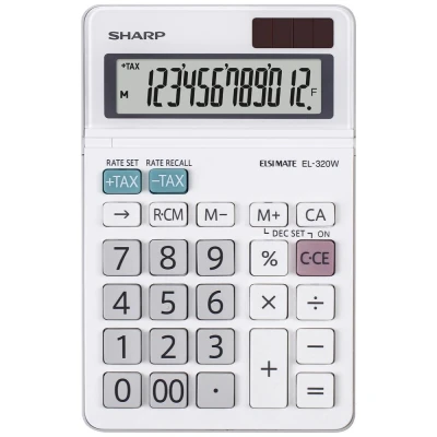 Immagine di Sharp EL 320W Calcolatrice tascabile Bianco Display (cifre): 12 a batteria, energia solare