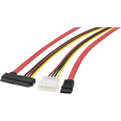 Immagine di Cavo Hard Disk Renkforce [1x Presa SATA a 7 poli, alimentazione IDE 4 poli 1x combinata 7+15 poli] 0.50 m Nero, Rosso, Giallo