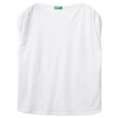 Immagine di United Colors of Benetton CON Spalla Leggermente Scesa E Classico Presente SUL Davanti Arricciatura Sulla Lunghezza Delle Spalle Tshirt basic, Donna