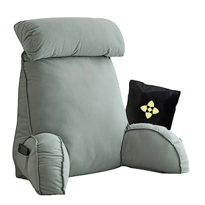 Immagine di Ergonomico Cuscino da Lettura con Braccioli e Collo Staccabile,Cuscini per Letto Divano,Multifunzione Lettura,Cuscino di Supporto Giocare,Leggere,Guardare la TV