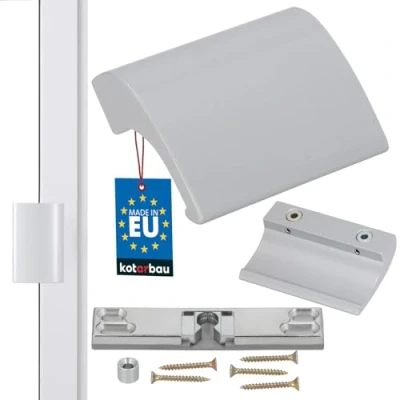 Immagine di KOTARBAU maniglia per porta del balcone, in alluminio, argento, sicura fumatori e porte, chiusura universale