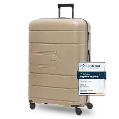 Immagine di REDOLZ Essentials 11 valigia rigida per il check in Trolley grande XL 52 x 31 77 cm polipropilene leggero e di alta qualità 4 ruote doppie chiusura TSA uomo donna
