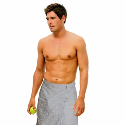 Immagine di Carenesse Kilt Sauna Uomo Grigio I Telo in Spugna 100% Cotone Morbido Vestito da Taglia Unica con Elastico Flessibile Vita e Chiusura a 5 Bottoni