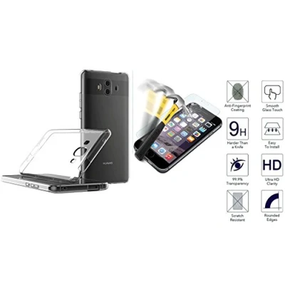 Immagine di Compatibile con HUAWEI MATE 10 PRO (BLA L29 BLA L09) Custodia COVER case GEL silm soft protezione flessibile silicone TPU morbida + PELLICOLA vetro TEMPERATO SCHERMO (Trasparente)