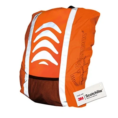 Immagine di Salzmann 3M Coprizaino rifrangente per Zaini Impermeabile, Antipioggia, ad altá visibilitá Fatto con Scotchlite