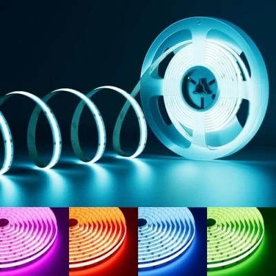 Immagine di PAUTIX Striscia LED COB RGB 10M,Multicolore Strip 24V 576LED/M,Flessibile per Camera da letto,Decorazione fai te feste (Controller e Adattatore Venduti Separatamente)
