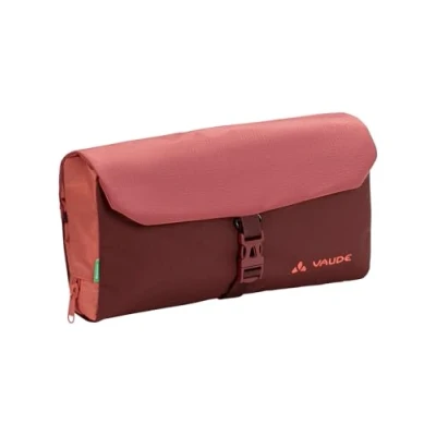 Immagine di VAUDE Beauty case WegaWash in rosso, trousse con specchio integrato, portaspazzolino e gancio per appenderla, borsa da toilette imbottita suddivisione interna ben studiata