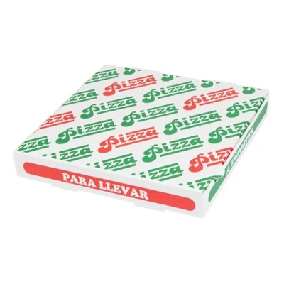 Immagine di Garcia de Pou 100 pezzi Scatole per pizza &#039;Thepack&#039; 330 G/M2 26 x 3,8 cm bianco cartone ondulato microcanale